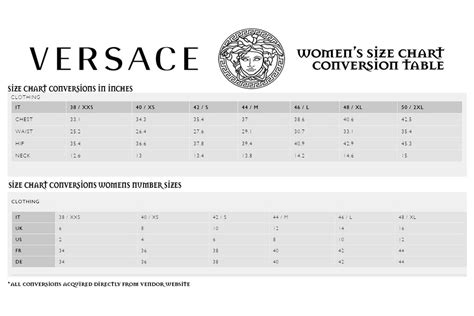 versace suit sizing|Versace size conversion chart.